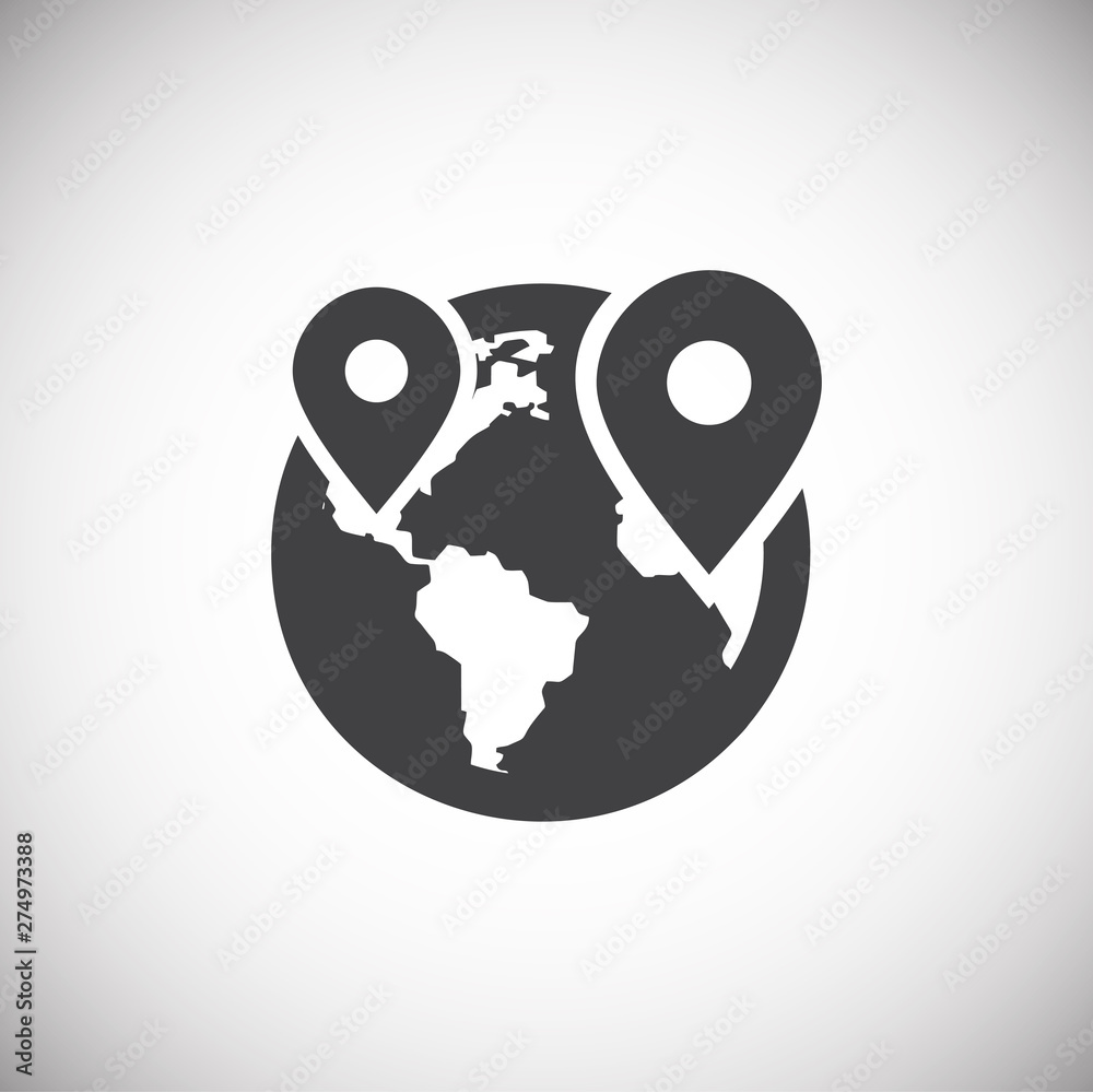 Poster geolocation related icon on background for graphic and web design. simple illustration. internet con