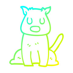 cold gradient line drawing cartoon calm dog