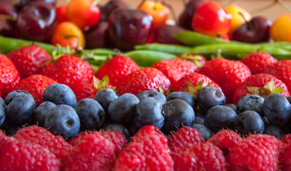 Summer fruits and berries.