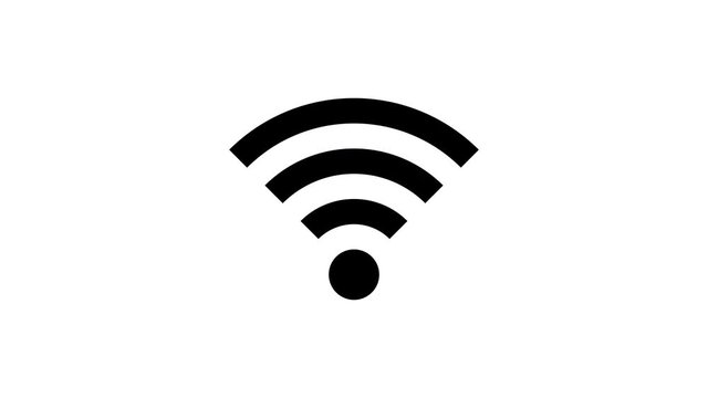 Signal search Wi fi blinks on white background