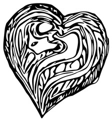 dragon inside the heart