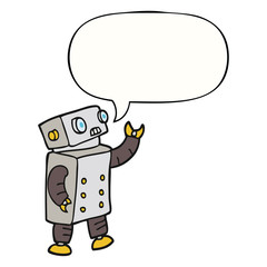 cartoon robot and speech bubble