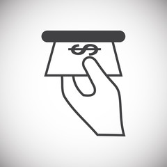 Pos terminal icon on background for graphic and web design. Simple illustration. Internet concept symbol for website button or mobile app.