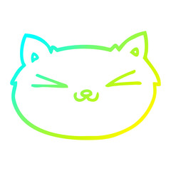 cold gradient line drawing happy cartoon cat