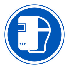 Obraz premium Symbol Wear Welding Helmet Isolate On White Background,Vector Illustration EPS.10