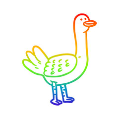 rainbow gradient line drawing Cartoon bird