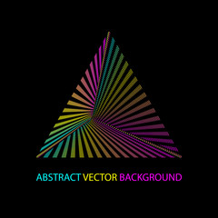 Geometric background with colored triangle and space for lettering, triangular logo on dark background eps10