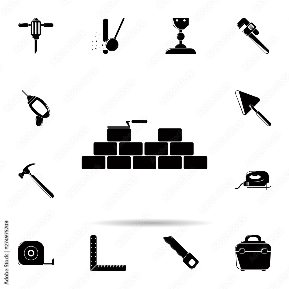 Poster building bricks icon. universal set of construction tools for website design and development, app de