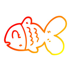 warm gradient line drawing cartoon fish