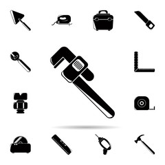 Pipe wrench icon. Universal set of construction tools for website design and development, app development