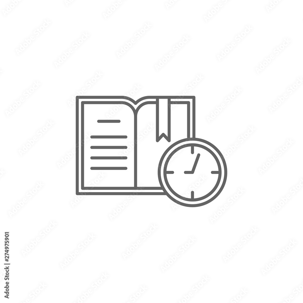 Poster document, time management icon. element of time management icon. thin line icon for website design a