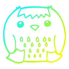 cold gradient line drawing cartoon owl