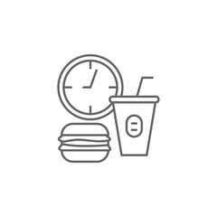 Fast food, time management icon. Element of time management icon. Thin line icon for website design and development, app development