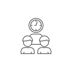 Teamwork, time management icon. Element of time management icon. Thin line icon for website design and development, app development
