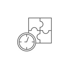 Puzzle, time management icon. Element of time management icon. Thin line icon for website design and development, app development