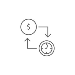 Value, time management icon. Element of time management icon. Thin line icon for website design and development, app development