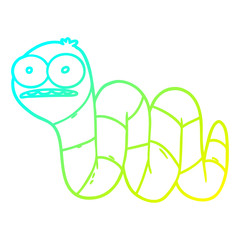 cold gradient line drawing cartoon nervous worm