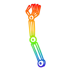 rainbow gradient line drawing cartoon robotic arm