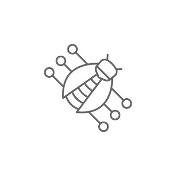 bug, insect icon. Element of cyber crime icon. Thin line icon for website design and development, app development