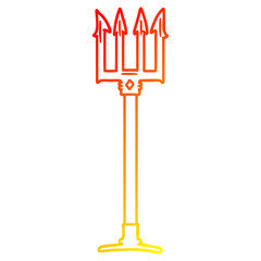 warm gradient line drawing cartoon trident