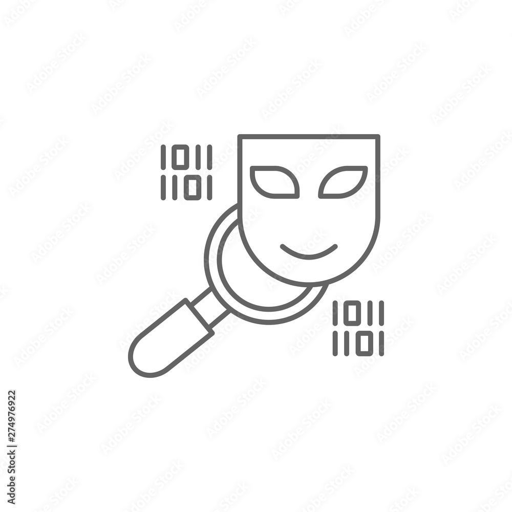 Poster spyware, hacker icon. element of cyber crime icon. thin line icon for website design and development