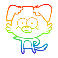 rainbow gradient line drawing nervous dog cartoon
