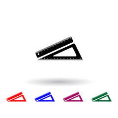 set of rulers multi color icon. Elements of education set. Simple icon for websites, web design, mobile app, info graphics