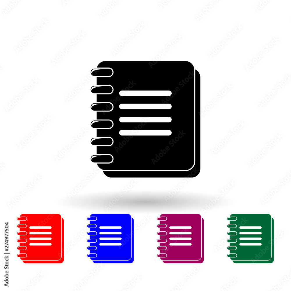 Poster notebook multi color icon. elements of education set. simple icon for websites, web design, mobile a