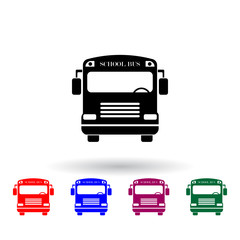 school bus multi color icon. Elements of education set. Simple icon for websites, web design, mobile app, info graphics