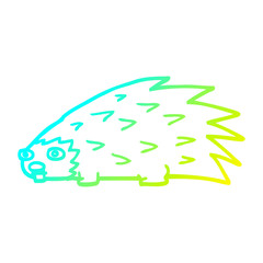 cold gradient line drawing cartoon spiky hedgehog