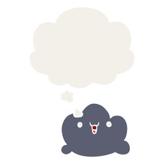cartoon cloud and thought bubble in retro style