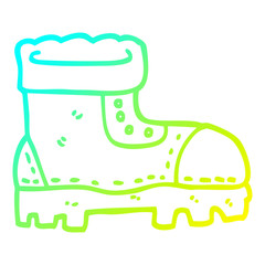 cold gradient line drawing cartoon work boot