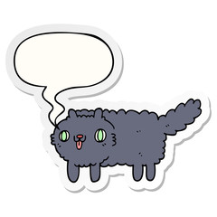 cartoon cat and speech bubble sticker