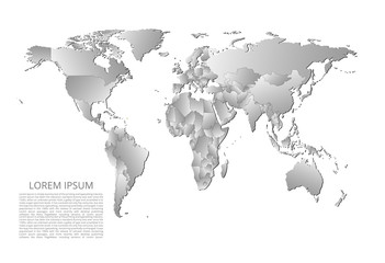 World map. Vector image of a global map of countries of the world. Easy to edit