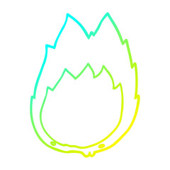 cold gradient line drawing cartoon flames