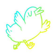 cold gradient line drawing happy bird