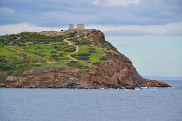 The Temple of Poseidon on Cape Sounion in Greece