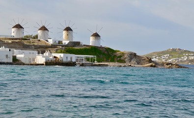 The Windmills on the island of Mykonos, Greece