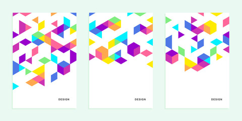 Fototapeta premium Abstract geometric technological banner. Corporate identity flyer. Vector set background.