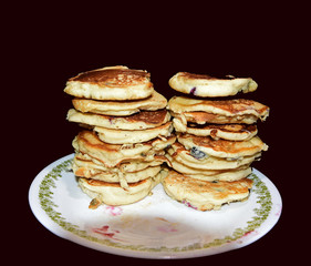 two stack homemade bluebrry pankacakes