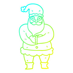 cold gradient line drawing cartoon santa