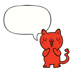 cartoon cat and speech bubble