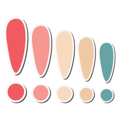 Sticker exclamation marks set. Icons. Vector illustration.