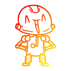 warm gradient line drawing cartoon robot