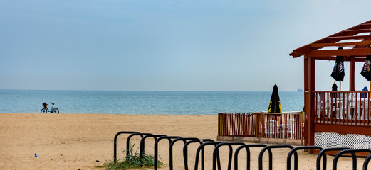 Chicago beach in summer time