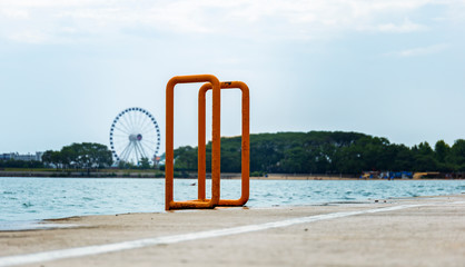 Chicago cityscape in summer time