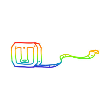 recommend clip art: rainbow gradient line drawing cartoon tape measure