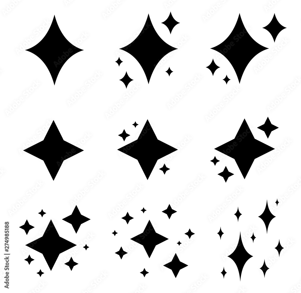 Canvas Prints sparkle stars icon set. vector