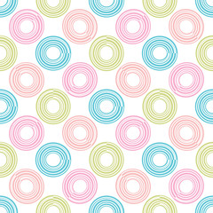 Abstract seamless pattern of circles. Vector illustration. 