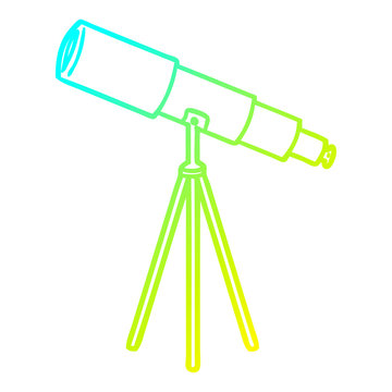 recommend clip art: cold gradient line drawing cartoon telescope